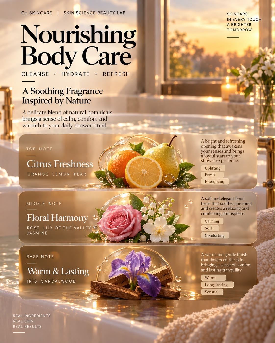 Aqua Series Skincare-Grade Fragrance Body Wash  Blanc Peony Treatment & Fragrance Body Wash