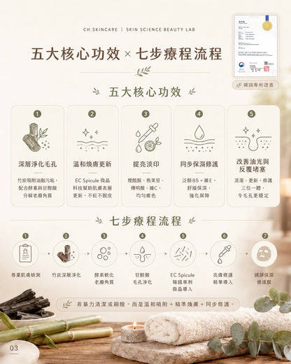 💎 韓國專利EC Spicule 微晶 × 竹炭淨化．雙效毛孔管理療程