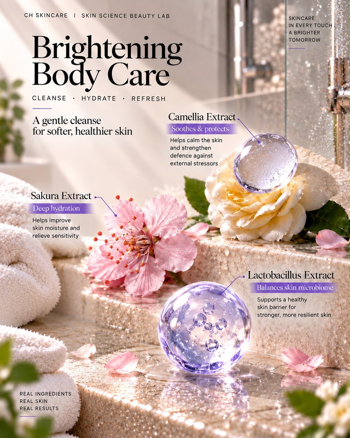 Aqua Series Skincare-Grade Fragrance Body Wash  Blanc Peony Treatment & Fragrance Body Wash