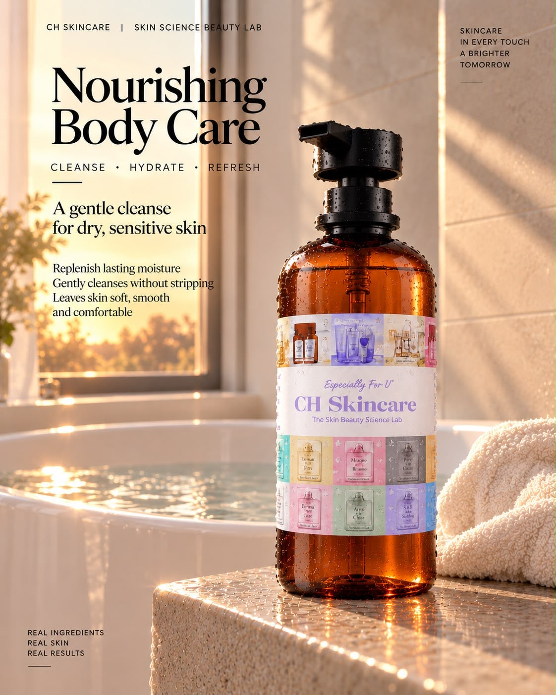 Aqua Series Skincare-Grade Fragrance Body Wash  Blanc Peony Treatment & Fragrance Body Wash