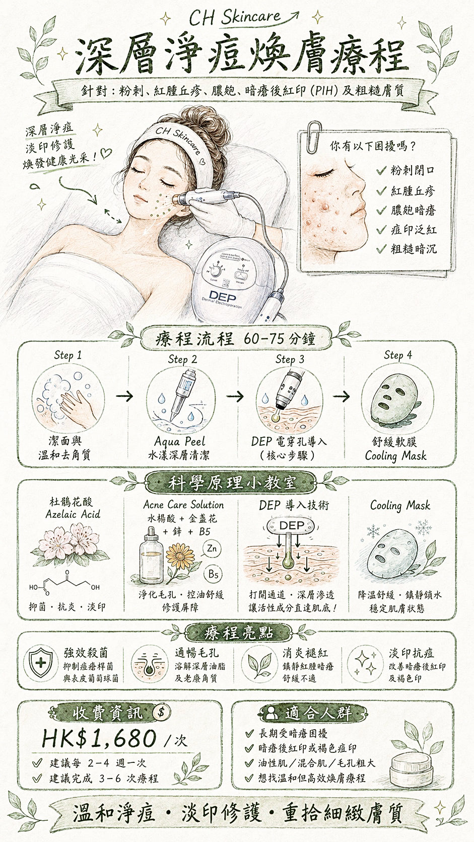 Acne Clear Deep Cleansing and Skin Renewal Facial Treatment